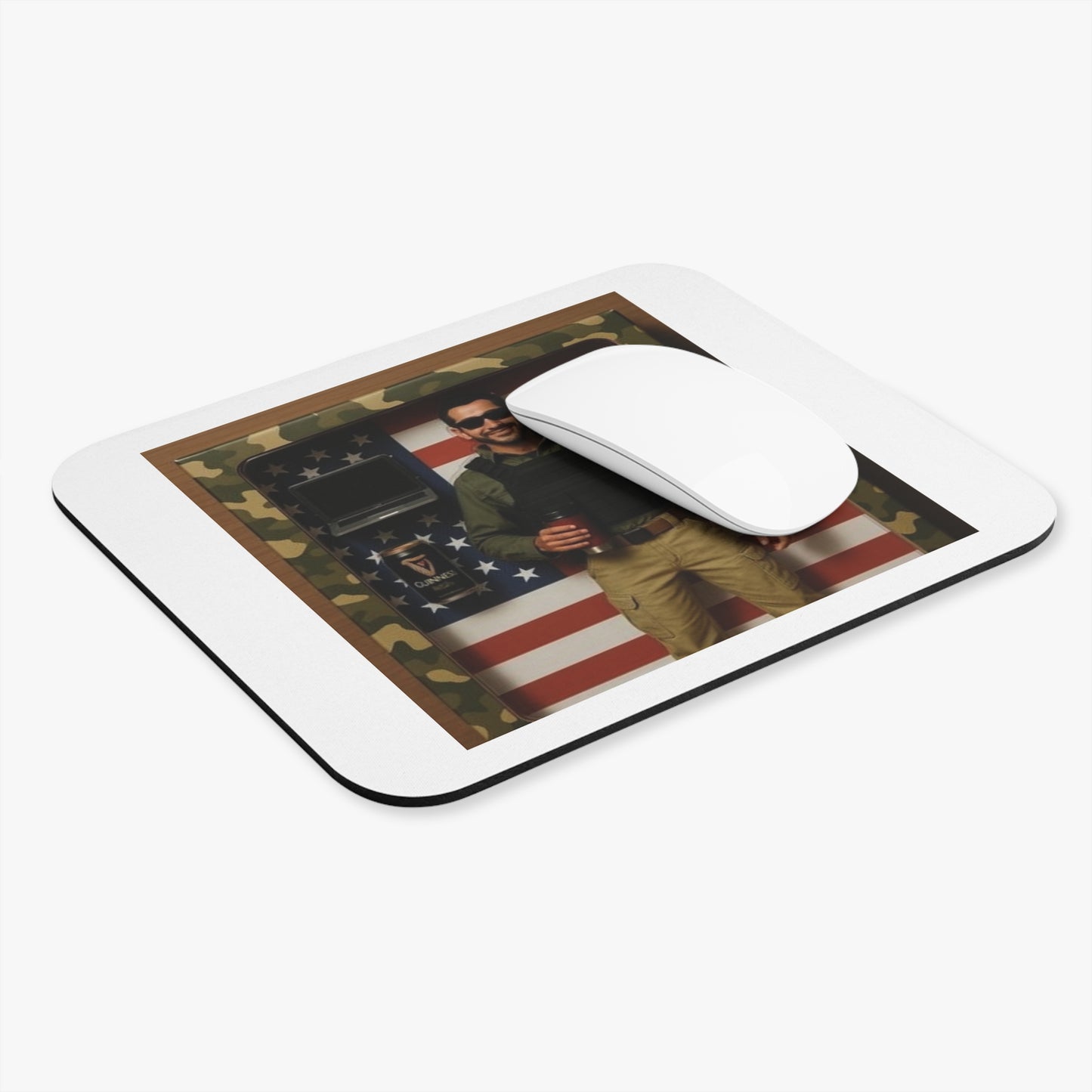 Camouflage Mouse Pad, Military Mouse Mat, Gaming Desk Accessory, USA Patriotic Gift, Office Decor for Vets