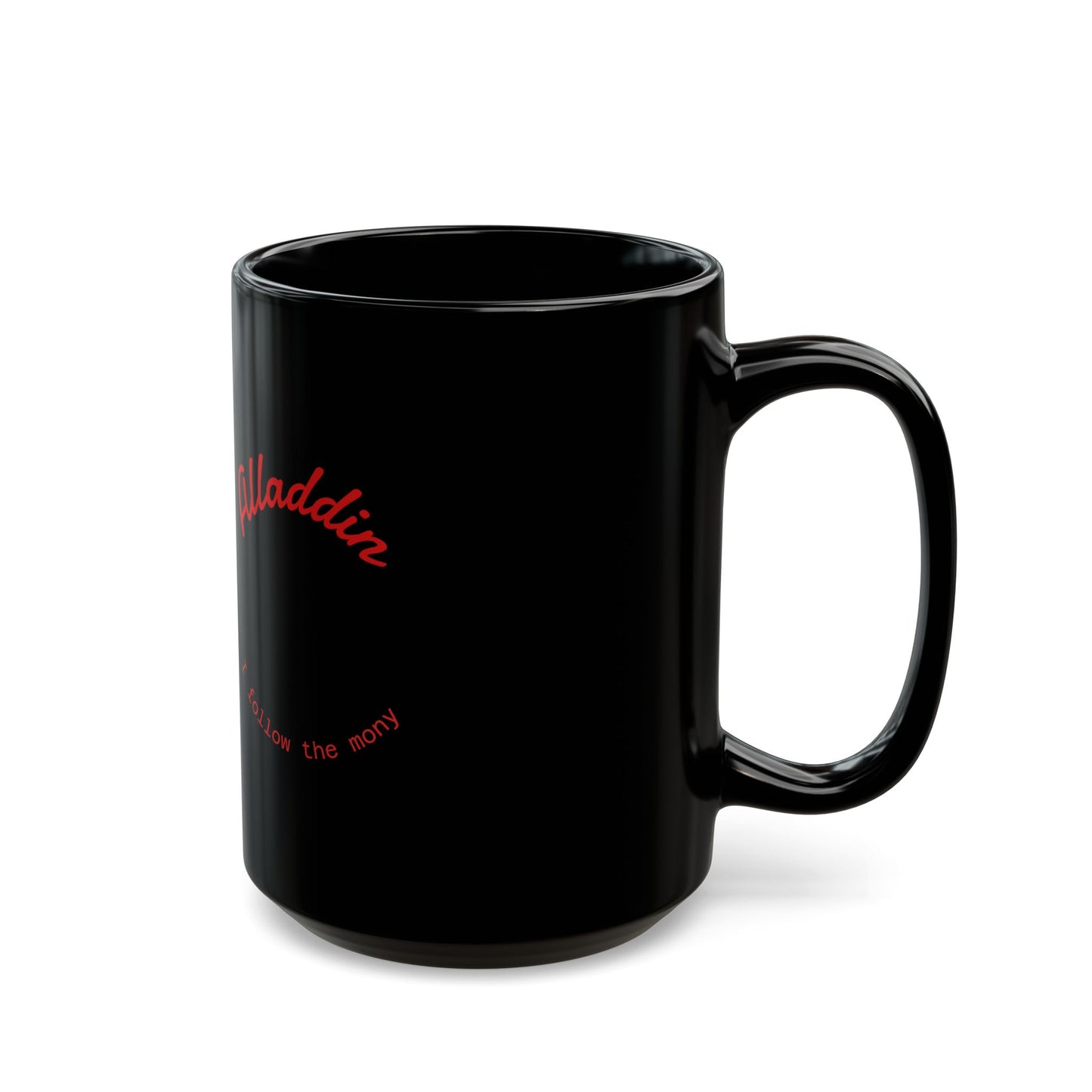 Alladdin Inspired Black Mug, I Follow The Man! Coffee Cup, Gift for Disney Fans, Unique Artwork, Perfect for Reminiscing