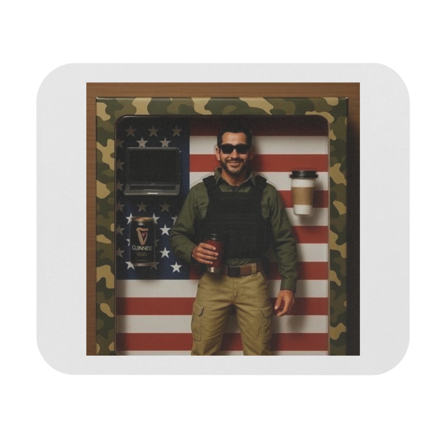 Camouflage Mouse Pad, Military Mouse Mat, Gaming Desk Accessory, USA Patriotic Gift, Office Decor for Vets